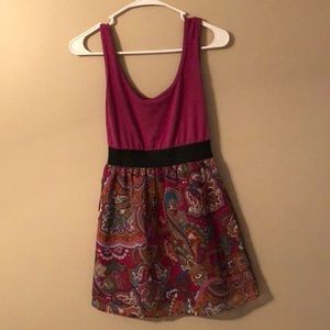 Tank dress with paisley print